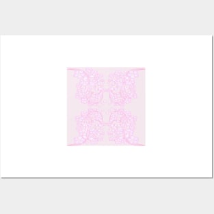 Pink flower print Posters and Art